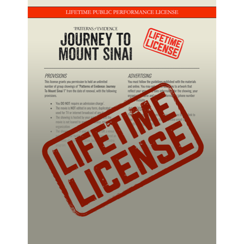 Journey to Mount Sinai - Movie Event Kit Lifetime License Renewal